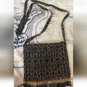 Vintage Beaded Purse Crossbody Leopard Print Purse